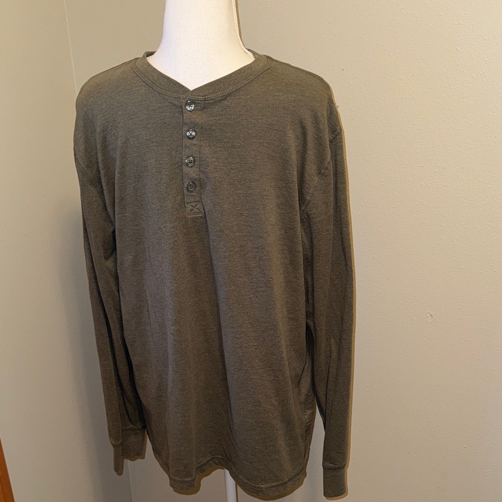 Men’s Green Weatherproof Vintage Henley - Large